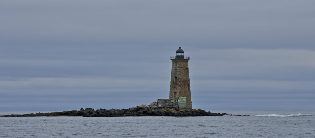 Whaleback Light, Maine.  Marks the approach to Portsmouth Harbor, NH