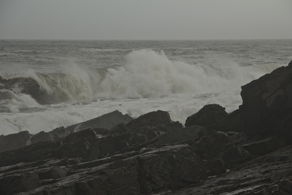 Post high tide, Sandy's still packing a punch in Maine on Tuesday